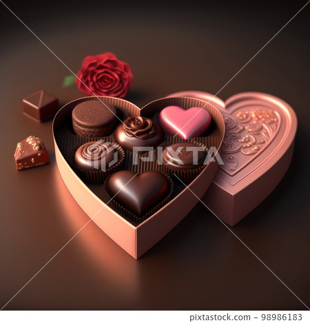 Valentine's chocolate in a pink heart-shaped boxAdjusted the AI image 98986183