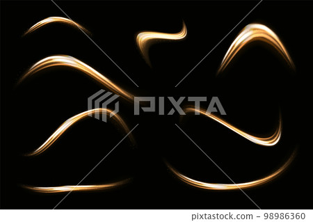 Light gold Twirl. Curve light effect of gold line. Luminous gold circle. Abstract light speed motion effect. Light gold Twirl. Curve light effect of gold line. Luminous gold circle. Abstract light speed motion effect. 98986360