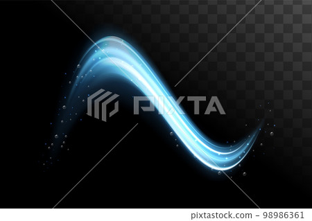 Abstract wind swirls with gold sparkles isolated. Vector realistic set of magic air vortex, light twirls with particles. Design element of fresh and clean Abstract wind swirls with gold sparkles isolated. Vector realistic set of magic air vortex, light twirls with particles. Design element of fresh and clean 98986361