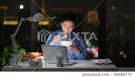 Business man late meal Business man late meal 98986775