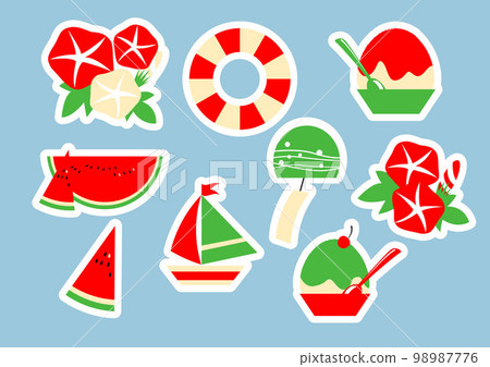 Summer illustration material 98987776