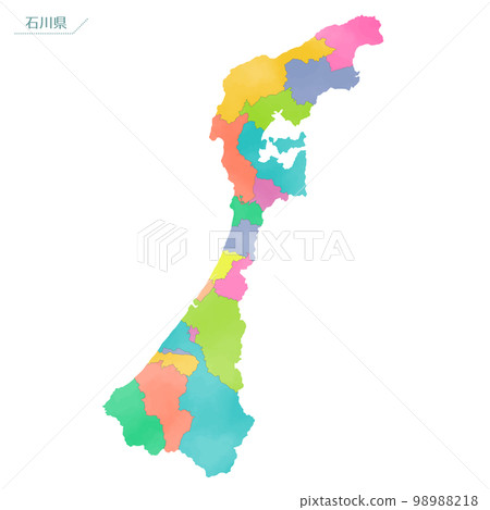 Watercolor map Ishikawa Prefecture 98988218