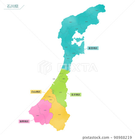 Watercolor map Ishikawa Prefecture 98988219