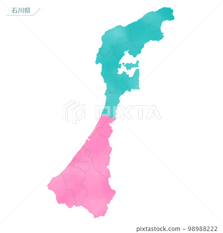 石川縣水彩地圖 石川縣水彩地圖 98988222