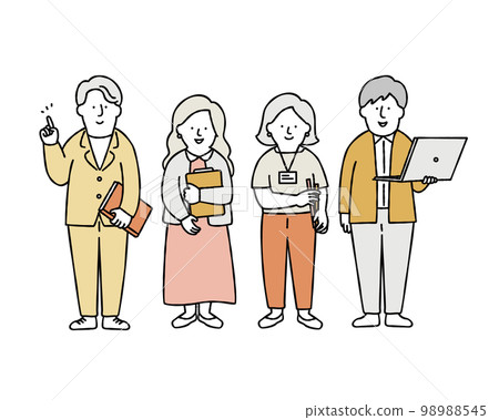 公司員工團隊合作小組年輕人黃色 98988545