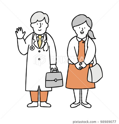 訪問醫療/福利人員的醫務人員設置全身黃色 訪問醫療/福利人員的醫務人員設置全身黃色 98989077