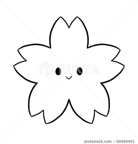 黑白櫻花插圖 98989401