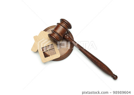 Concept of public sale, auction, isolated on white background Concept of public sale, auction, isolated on white background 98989604