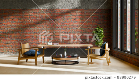 Business office with brick wall design Business office with brick wall design 98990279