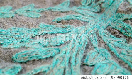 Gray woolen fabric with embroidery 98990376