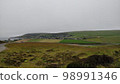 Town of Scalloway on a overcast day on the Shetland Islands, Scotland 98991346