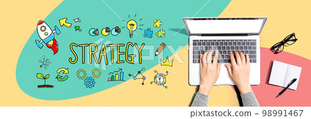 Strategy with person using a laptop 98991467
