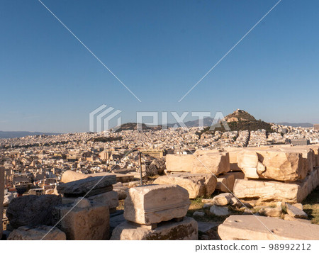 Panorama of Athens from Acropolis in Greece Europe 98992212