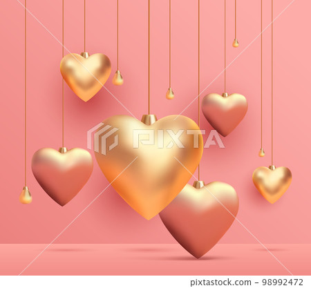 paper cut hearts happy valentine day poster or voucher holiday celebration sale header 98992472