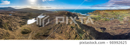 Aerial view of Glencolumbkille in County Donegal, Republic of Irleand Aerial view of Glencolumbkille in County Donegal, Republic of Irleand 98992625