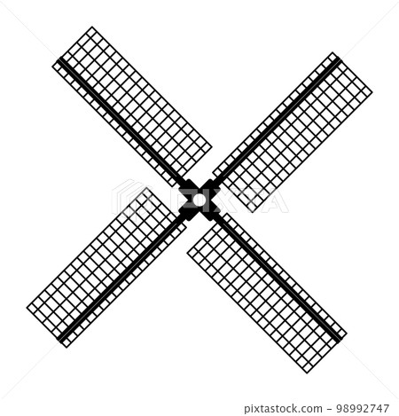 dutch windmill feather silhouette 98992747