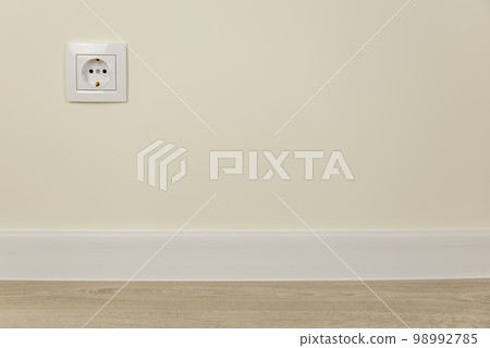 European type wall outlet. Place for text, copy space. 98992785