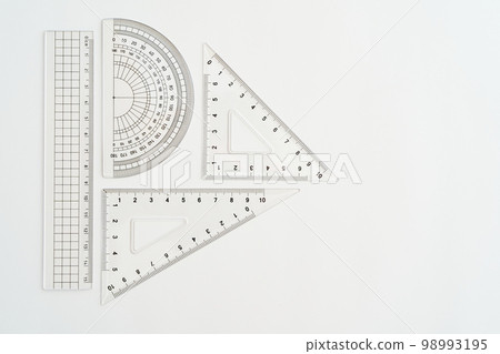 ruler, protractor and triangle ruler 98993195