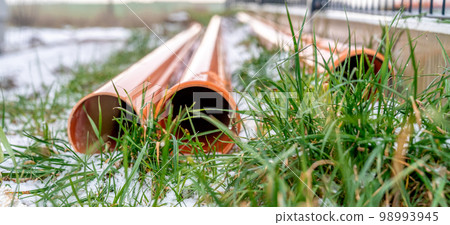 water pipes in the construction yard water pipes in the construction yard 98993945