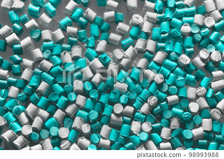 Close up picture of color masterbatch pellets, selective focus. Close up picture of color masterbatch pellets, selective focus. 98993988