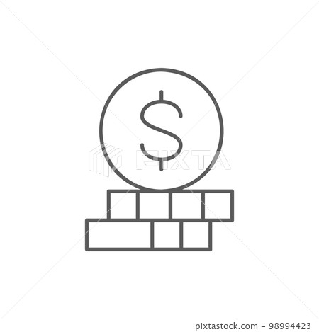 Coin pile, money currency lineal icon. Finance, payment, invest finance symbol design. 98994423