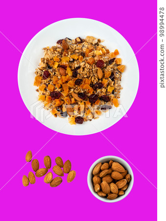 Breakfast granola cereal on isolated background 98994478