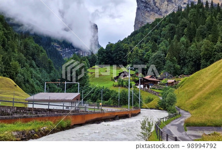 Switzerland Lauterbrunnen, Swiss Village, Rural Village, Lauterbrunnen, Staubbach, Waterfall, Eiger, What, Jungfrau 98994792