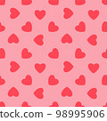 Valentines day. Pink hearts - seamless pattern. 98995906