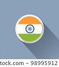 India Flag Button Icon 98995912