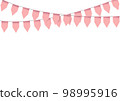 Pink bunting flsg on white background 98995916