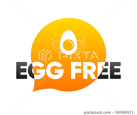 Egg Free banner. The concept of healthy natural organic food. Food packaging decoration element. Vector illustration. 98996911