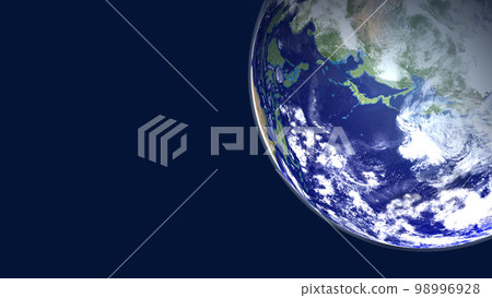 地球日本特寫寬尺寸複製空間背景中沒有星星（3DCG 圖像） 98996928