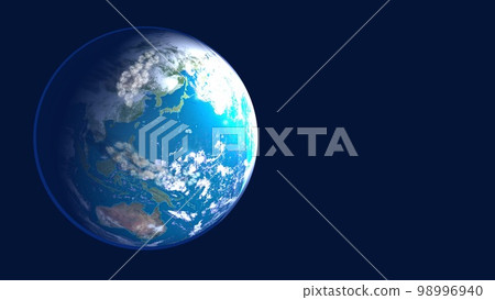 Earth Japan Blue Wide size Copy space No stars in the background (3DCG image) 98996940