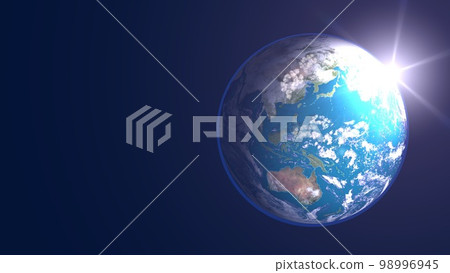 Earth, Japan, Blue, Sun, Morning sun, Wide size, Copy space (3DCG image) Earth, Japan, Blue, Sun, Morning sun, Wide size, Copy space (3DCG image) 98996945