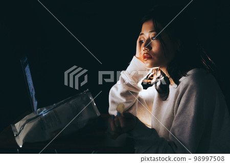 深夜過著不健康生活的少婦圖片 98997508