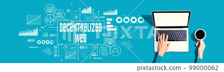 Decentralized Web theme with person using a laptop 99000062