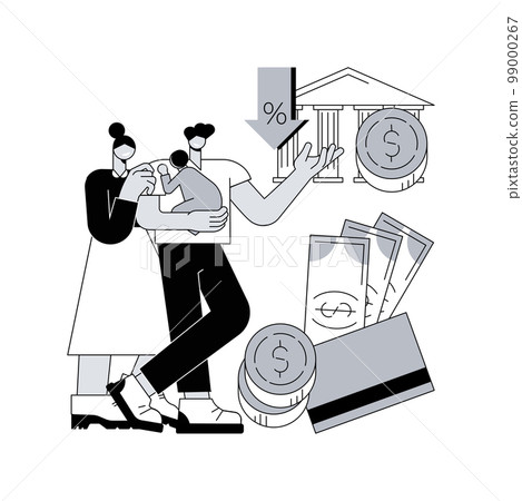 Tax credit abstract concept vector illustration. Save money, calculate balance, government support, business profit, income report, budget planning, bank card, savings refund abstract metaphor. Tax credit abstract concept vector illustration. Save money, calculate balance, government support, business profit, income report, budget planning, bank card, savings refund abstract metaphor. 99000267