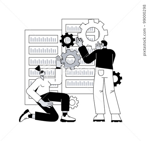 Big data job abstract concept vector illustration. Database developers, careers in big data, talented information technology, most rewarding work, greatest working skills abstract metaphor. Big data job abstract concept vector illustration. Database developers, careers in big data, talented information technology, most rewarding work, greatest working skills abstract metaphor. 99000298