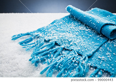 blue scarf over the snow 99000443