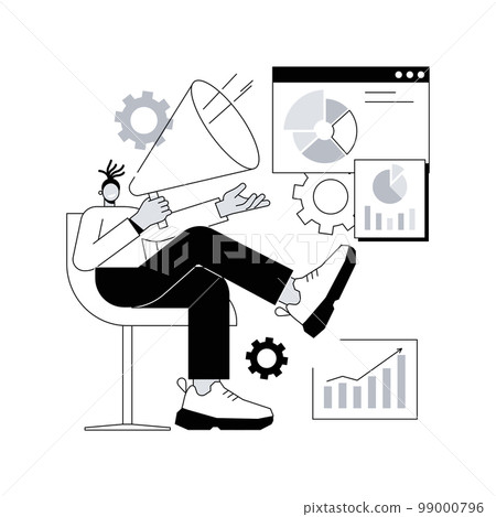 Performance marketing abstract concept vector illustration. Digital marketing strategy, performance advertising campaign, agency website, UI element, menu bar design, landing abstract metaphor. 99000796