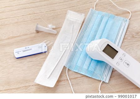 Corona self-test antigen test kit, thermometer, mask 99001017