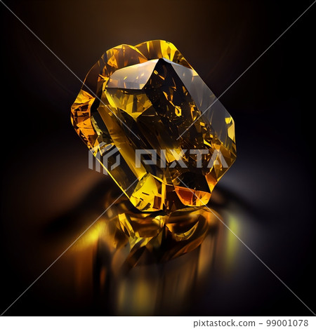 Shiny Crystal yellow sapphire gem isolated on black background. Natural precious mineral stone artistic illustration. Decorative crystal gold sapphire gemstone realistic poster. Shiny Crystal yellow sapphire gem isolated on black background. Natural precious mineral stone artistic illustration. Decorative crystal gold sapphire gemstone realistic poster. 99001078
