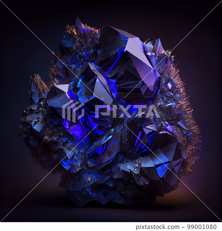 Shiny Blue Crystal Tanzanite gem isolated on black background. Natural precious mineral stone artistic illustration. Decorative ultramarine Blue Crystal Tanzanite gemstone realistic square poster. Shiny Blue Crystal Tanzanite gem isolated on black background. Natural precious mineral stone artistic illustration. Decorative ultramarine Blue Crystal Tanzanite gemstone realistic square poster. 99001080