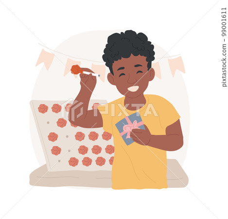 Lollipop game isolated cartoon vector illustration. Game of luck, child picking a candy, win a prize, board with lolly pops, choose the lucky one, school fair fun activity idea vector cartoon. 99001611