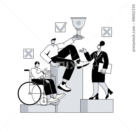 Workplace discrimination abstract concept vector illustration. Discrimination against employee, job applicant, equal employment opportunity, sexual harassment, prejudice abstract metaphor. Workplace discrimination abstract concept vector illustration. Discrimination against employee, job applicant, equal employment opportunity, sexual harassment, prejudice abstract metaphor. 99002550