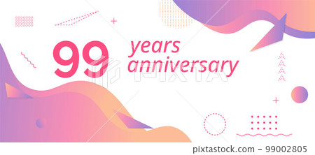 99th anniversary logo, birthday celebration. 99002805