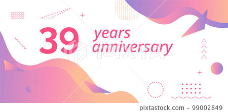 39th anniversary logo, birthday celebration. 39th anniversary logo, birthday celebration. 99002849