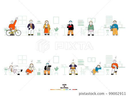 Middle and high school students-senior illustration set _ smile & dissatisfied face 99002911
