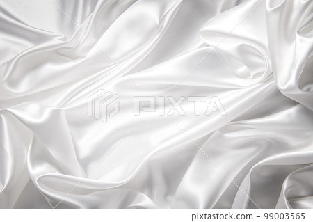 Draped silk white cloth background texture 99003565