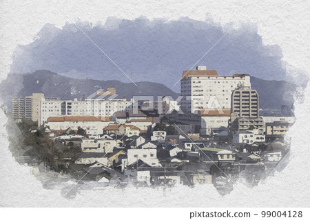 水彩風格 倉敷市區 倉敷中央醫院 岡山縣倉敷市 99004128